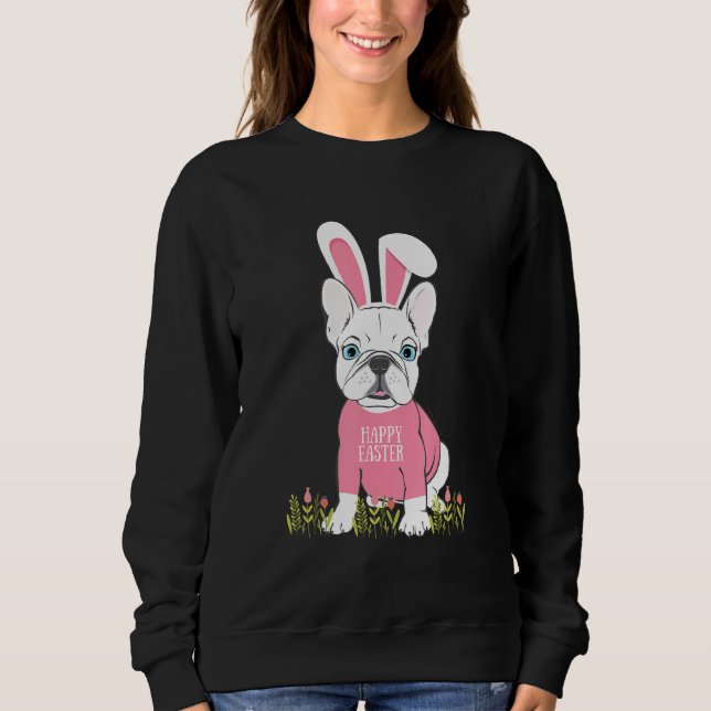 Camiseta Belo Bulldog Francês Páscoa Coelhinho Orelha Gráfi (Frente)