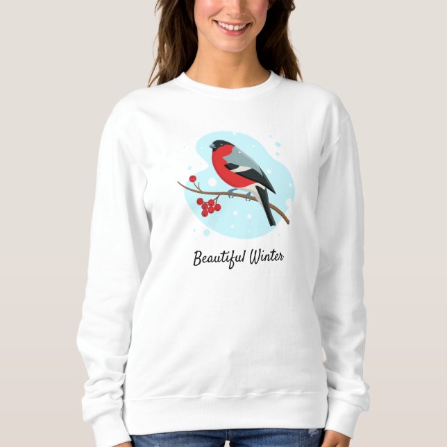 Camiseta Belo Bullfinch de inverno (Frente)