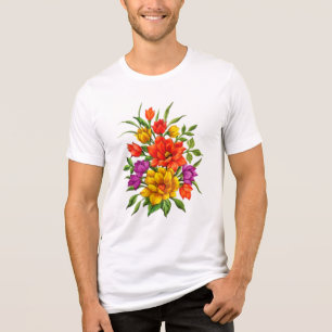 Camiseta Belo Buquê De Aquarela De Flores-34123