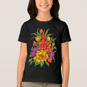 Camiseta Belo Buquê De Aquarela De Flores-34123