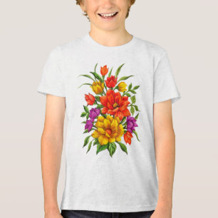 Camiseta Belo Buquê De Flores Em Aquarela-34123