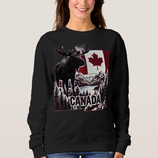 Camiseta Belo Canadá. Bandeira canadense. Alce canadense. T (Frente)