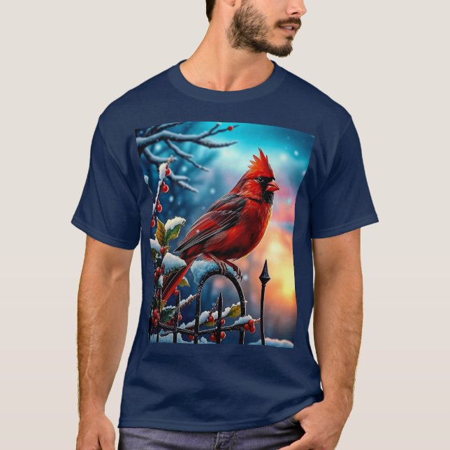 Camiseta Belo Cardeal na Manhã de inverno (Frente)