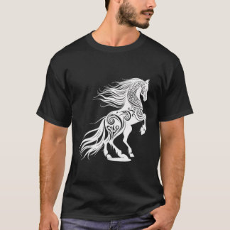 Camiseta Belo Cavalo Vetor Selvagem Esporte Animal Cavalgan