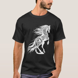 Camiseta Belo Cavalo Vetor Selvagem Esporte Animal Cavalgan