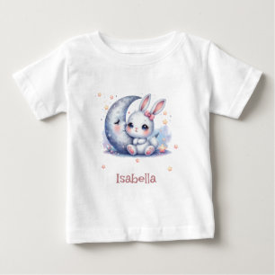 Camiseta belo coelhinho sentado na lua