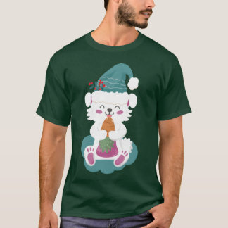 Camiseta belo coelho de natal