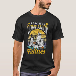 Camiseta Belo Companheiro Do Dono De Gatos Felines Hallowee