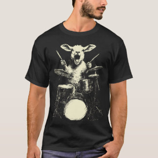Camiseta Belo Cordeiro Tocando Bateria Música Divertida Ani