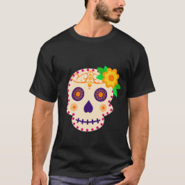 Camiseta Belo crânio com flores Día de los Muertos