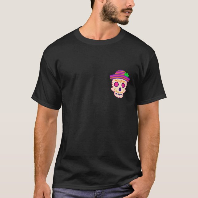 Camiseta Belo crânio de Sombrero Día de los Muertos (Frente)