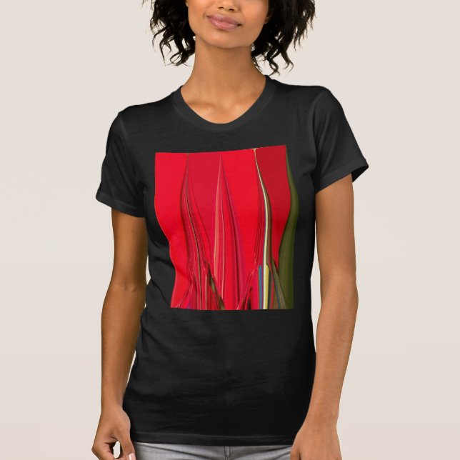 Camiseta Belo Design de Abstrato de de Textura Vermelha (Frente)