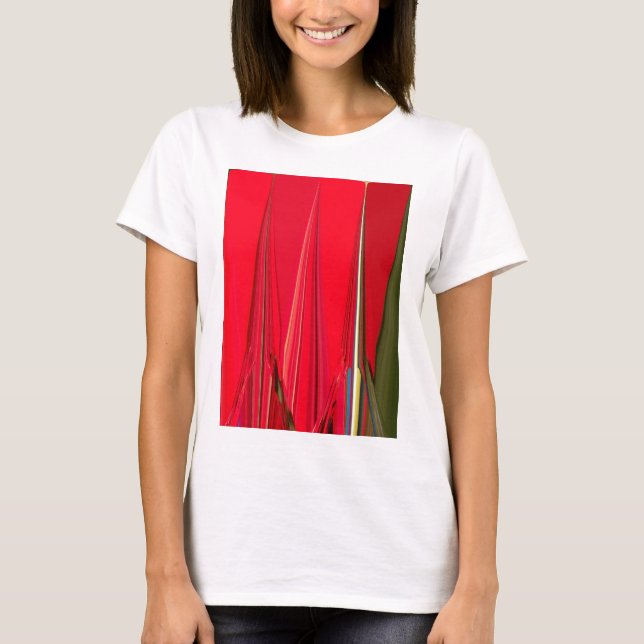 Camiseta Belo Design de Abstrato de de Textura Vermelha (Frente)