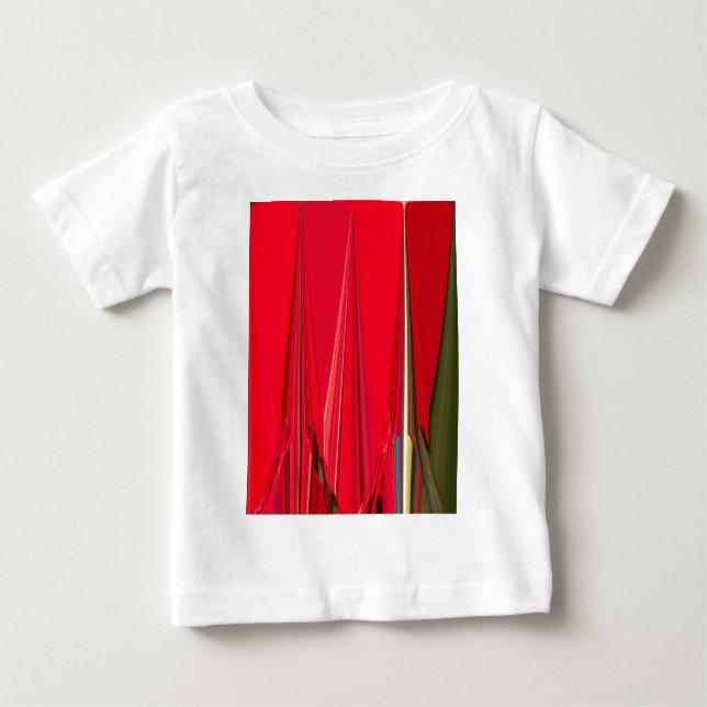 Camiseta Belo Design de Abstrato de de Textura Vermelha (Frente)