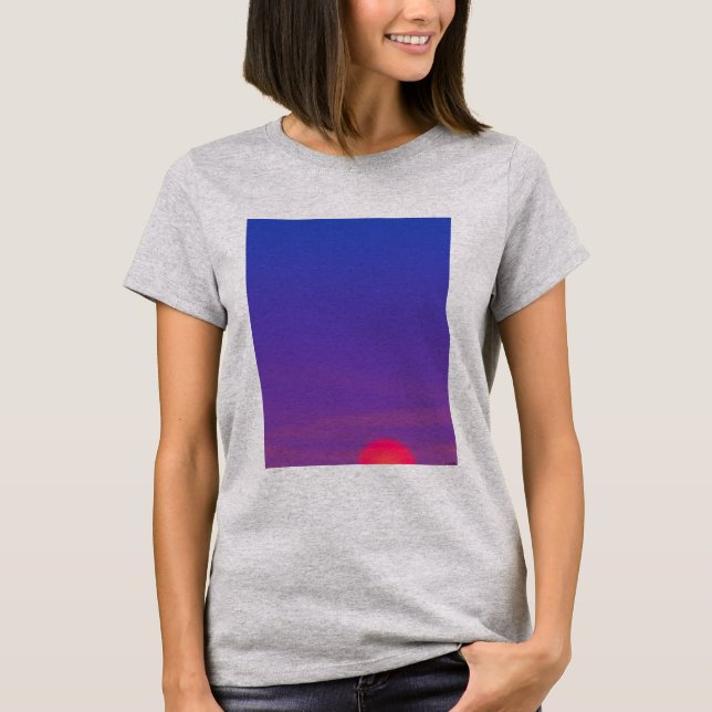 Camiseta belo design de cenário solar (Frente)