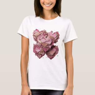 Camiseta Belo Design de Coração Quebrado de Prata