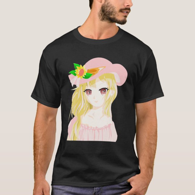 Camiseta Belo Design de Gótico de Pastel Anime Japonês Kawa (Frente)