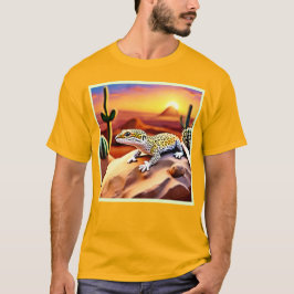 Camiseta Belo Design de Leopardo do Deserto Gecko