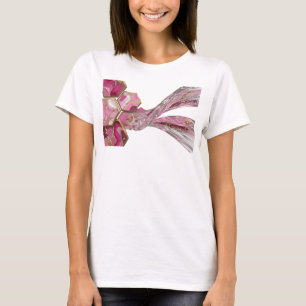 Camiseta Belo Design de Mármore Rosa e Dourado