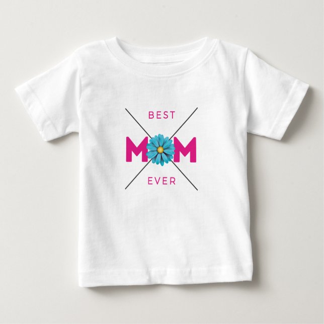 Camiseta Belo Design de Texto Melhor Mãe De Coração (Frente)
