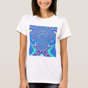 Camiseta Belo design de vetor de caleidoscópio azul ciano