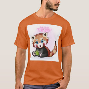 Camiseta belo design do panda vermelho em suas coisas
