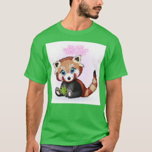 Camiseta belo design do panda vermelho em suas coisas