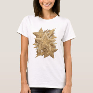 Camiseta Belo Design Ousado de Estrelas Douradas Prateadas