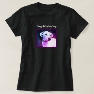 Camiseta Belo Dia de os namorados Púrpura de Cachorro Branc