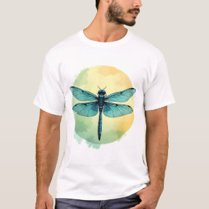 Camiseta Belo Dragão Verde Arte Aquarela Inseto Lo