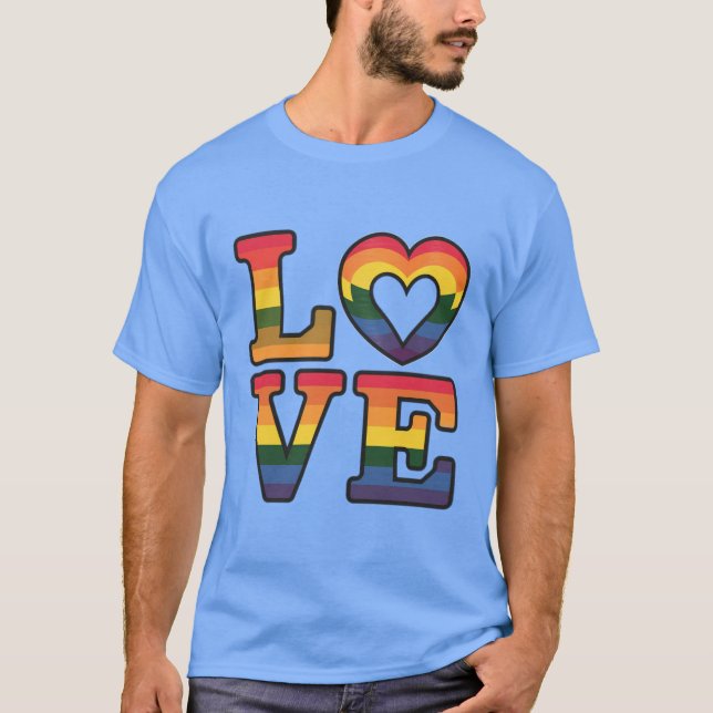 Camiseta Belo e clássico amor lésbico e elegante arco-íris  (Frente)