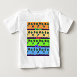 Camiseta Belo e colorido Comer Amor Tocar Texto Floral Pop