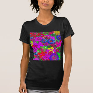 Camiseta Belo e colorido padrão floral incrível design a