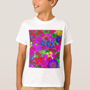 Camiseta Belo e colorido padrão floral incrível design a