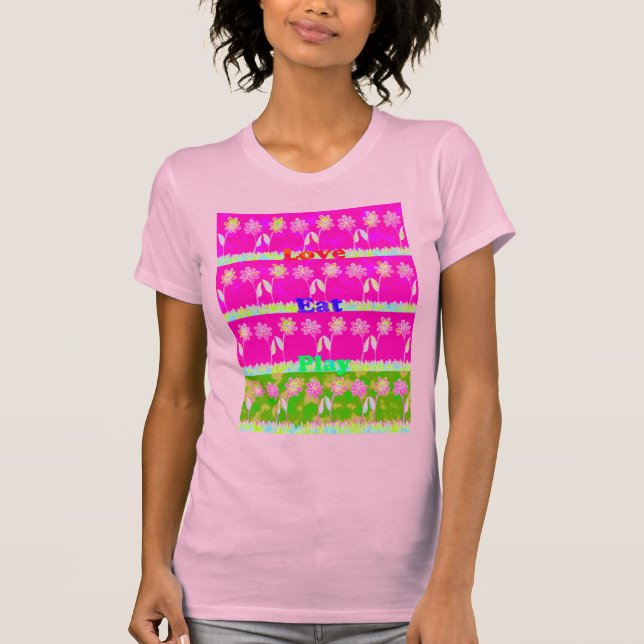 Camiseta Belo e colorido texto da Flora design (Frente)