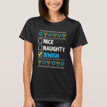 Camiseta Belo e malvado Hanukkah Ugly Christmas Chanuk<br><div class="desc">Belo e malvado Hanukkah Natal Ugly Chanukah 2.</div>