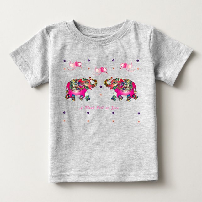Camiseta Belo Elefante Artístico Infantil (Frente)