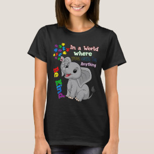 Camiseta Belo Elefante E Quebra-cabeça Piece Autism Awar