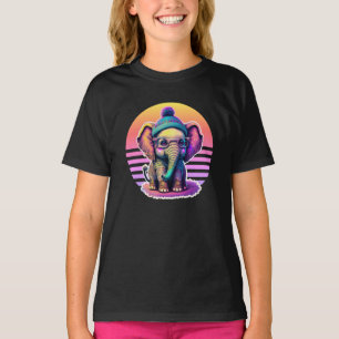 Camiseta Belo Elefante para Bebê com Óculos e Beanie