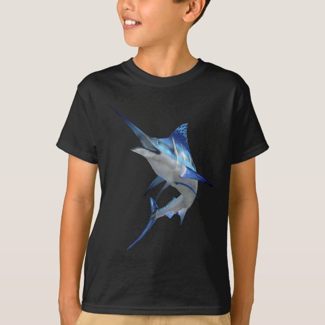 Camiseta Belo espadim azul de pesca com palha curta (Frente)