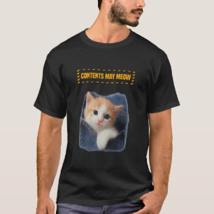 Camiseta Belo Gatinho de Bolso, Gráfico Divertido para Aman