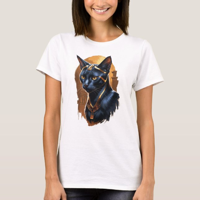 Camiseta Belo gato egípcio preto (Frente)