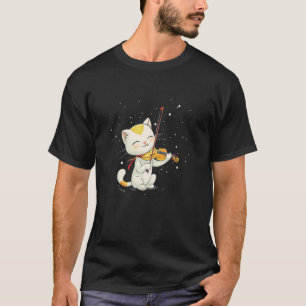 Camiseta Belo Gato toca belo Violino Fantasia