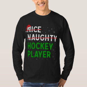 Camiseta Belo jogador de hóquei Natal Santa Hat Xma