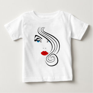 Camiseta Belo modelo de moda desenho facial