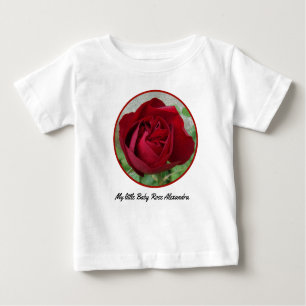 Camiseta Belo monograma de Rosa vermelha para seu bebê