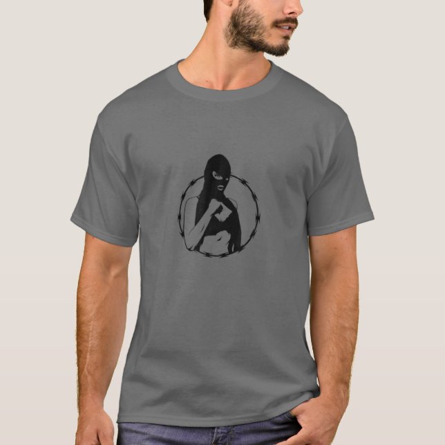 Camiseta Belo Motif de Mulheres em Balaclava, Rua de Balacl (Frente)