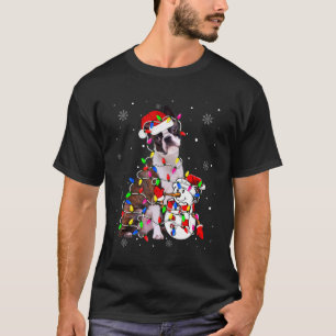 Camiseta Belo Natal de Boston Terrier Santa Hat Natal, Nata