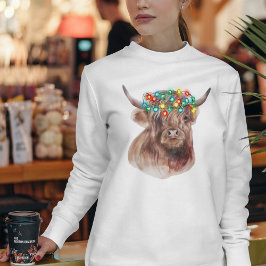 Camiseta Belo Natal Engraçado Vaca Luzes Neto