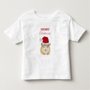 Camiseta Belo Natal Hamster Engraçado Animal Santa Hat